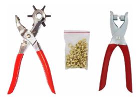 Kit Alicate Vazador Couro + Alicate P/ Ihós Com 100 Ilhoses Kit Alicate Vazador Couro + Alicate P/ Ihós Com 100 Ilhoses