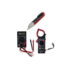 Kit Alicate Volt Amperímetro Continuidade Resistência Va-750 Multímetro Corrente Md-300 Detector Tensão Indicação Tv-600