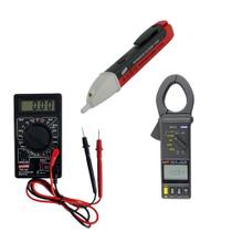 Kit Alicate Wattímetro Multifunções Diodo Continuidade Multímetro Tensão Corrente Hfe Detector Tensão Indicação Visual