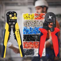 Kit Alicates Prensa Terminal e Descascador Terminais Ilhos 1200