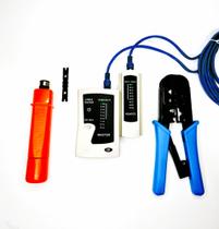 Kit Alicates Punchdown + Crimpador 5684R Com Catraca + Testador De Cabo de Rede