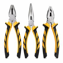 Kit Alicates Universal Corte Bico Aço Profissional 3 Peças Ferramenta Cabo Emborrachado - SEM MARCA Kit Alicates Universal Corte Bico Aço Profissional 3 Peças Ferramenta Cabo Emborrachado - SEM MARCA