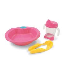 Kit Alimentação 1 Prato 2 Colheres Copo Com Alça Infantil - Adoleta Bebê
