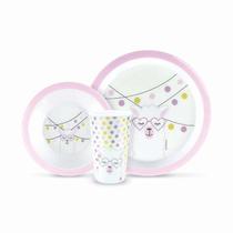 Kit Alimentação 3 Peças Lhama Poá Kit Alimentação 3 Peças Lhama Poá