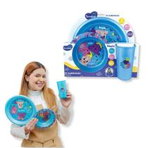 Kit Alimentação 3 Peças Turma Tube Viih Tube Azul BabyGo