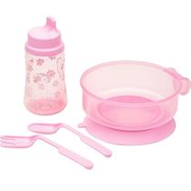 Kit Alimentação 4 Peças Rosa Cachorrinho Lolly 7131-01-F