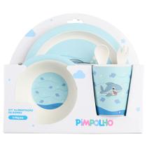 Kit Alimentação 5 Peças De Fibra De Bambu Azul Pimpolho Kit Alimentação 5 Peças De Fibra De Bambu Azul Pimpolho