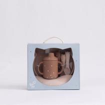 Kit Alimentação 6 Peças em Silicone Marrom Premium Petit Piá Kit Alimentação 6 Peças em Silicone Marrom Premium Petit Piá