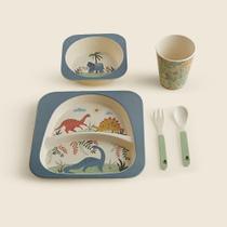 Kit Alimentação Bambu c/5 Peças Roar Azul ABABY