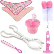 Kit Alimentação Bebê 5 Peças Menina Comtac Kids 1393