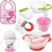 Kit Alimentação Bebê 6 Peças Menina Comtac Kids 1397