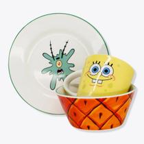 Kit Alimentação Bob Esponja Em Cerâmica