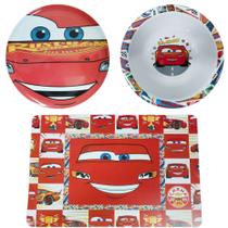 Kit Alimentação Bowl Prato Lugar Americano Disney Carros - Yangzi Kit Alimentação Bowl Prato Lugar Americano Disney Carros - Yangzi
