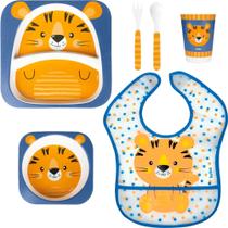 Kit Alimentação Buba Tigrinho Completo Fibra de Bambo Bebê Infantil