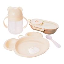 Kit Alimentacao do Bebe Ursinho Creme 4 pecas Plasutil 18808
