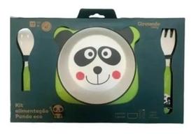 Kit Alimentação Eco Fibra De Bambu Urso Panda - Girotondo