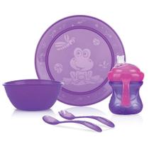 Kit alimentacao economico com 5 pecas lilas cajovil