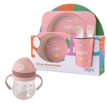 Kit Alimentação Fibra de Bambu + Copo Transição Pippo