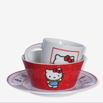 Kit Alimentação Hello Kitty Prato, Bowl e Caneca