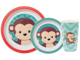 Kit Alimentação Infantil 3 Peças Buba Animal Fun - Macaco