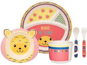 Kit Alimentação Infantil 5 Peças Oxford - Bamboo Lhama