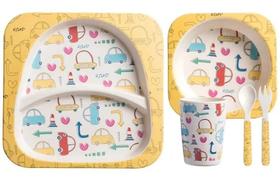 Kit Alimentação Infantil Bebê Pratinho Copo Talher Carrinho Kit Alimentação Infantil Bebê Pratinho Copo Talher Carrinho