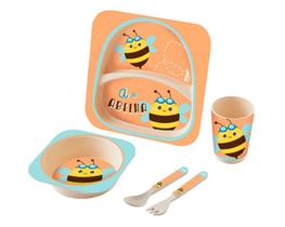 Kit alimentaçao infantil com 5 peças abelha - zoop toys