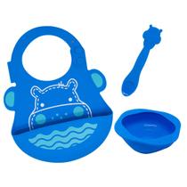 Kit alimentação infantil em silicone Colher + Babador + Tigela Marcus & Marcus Lucas