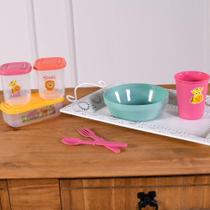 Kit Alimentação Infantil Para Viagem Tigela Talheres Copo E Pote Kit Alimentação Infantil Para Viagem Tigela Talheres Copo E Pote