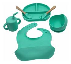 Kit Alimentação Introdução Alimentar Silicone/ Ventosa 6 Pçs Kit Alimentação Introdução Alimentar Silicone/ Ventosa 6 Pçs