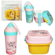 Kit alimentacao marmita c/tampa+colher/garfo copo300ml Kit alimentacao marmita c/tampa+colher/garfo copo300ml