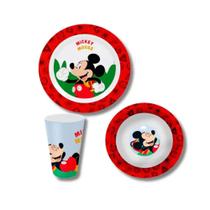 Kit Alimentação Melamine Disney Mickey 3 Peças Yangzi