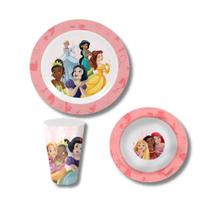 Kit Alimentação Melamine Disney Princesa 3 Peças Yangzi