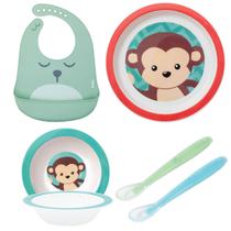 Kit Alimentação Pratinho Bowl Babador Pega Migalhas e 2 Colheres Silicone Buba Kit Alimentação Pratinho Bowl Babador Pega Migalhas e 2 Colheres Silicone Buba