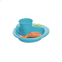 Kit Alimentação Prato Copo e Talheres Adoleta Azul 0940-107