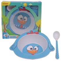 Kit Alimentação Prato E Colher Infantil Galinha Pintadinha