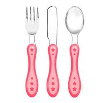 Kit Alimentação Talher infantil Para Bebê 3 Peças Estrelinha Garfo Faca Colher em Inox - Buba Baby