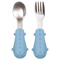 Kit Alimentação Talheres Infantil Cabo Em Silicone Bebê - Buba Baby