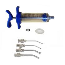 Kit Alimentador Pássaros Filhotes Regulagem 4 Ponteiras 30 Ml