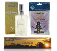 Kit Alinhando os Chakras Perfume Pedra dos Chakras e Incenso - Flash