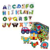 KIT Alinhavo + Alfabeto Divertido Brinquedo Pedagógico Educativo
