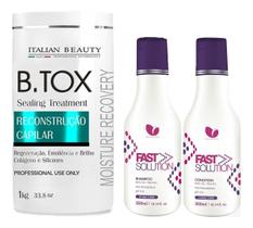 Kit alisamento botox detok escova italian beauty e manutenção diaria