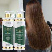 Kit Alisamento Capilar Escova Progressiva Orgânica Alisa e Trata + Shampoo Antirresíduo Pré Tratamento 500ml Maochi