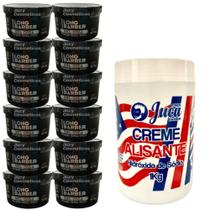 Kit Alisante Americano 1kg Juca + 12 Gel Long Barber 300g