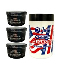 Kit Alisante Americano 1kg Juca + 3 Gel Long Barber 300g