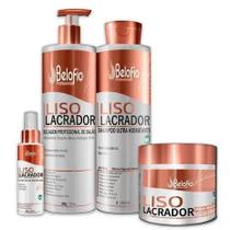 Kit Alisante Liso Lacrador 1000g, Shampoo 1 litro, Máscara 500g e Finalizador 120ml Belofio