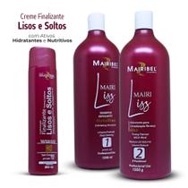 Kit Alisante Mairi Liss Gold (Sem Formol) Mairibel 2 Passos + 1 Creme Finalizador