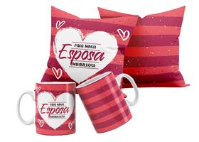 Kit almofada 30x30, caneca de 325 ml. Para minha esposa maravilhosa