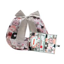 Kit Almofada Amamentação com Porta Fralda Bebê Menina Menino