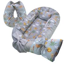 Kit Almofada Amamentação Ninho Redutor Trocador de Fraldas 3 Peças com Zíper Capa Removivel - Fofuxos de Pelúcia